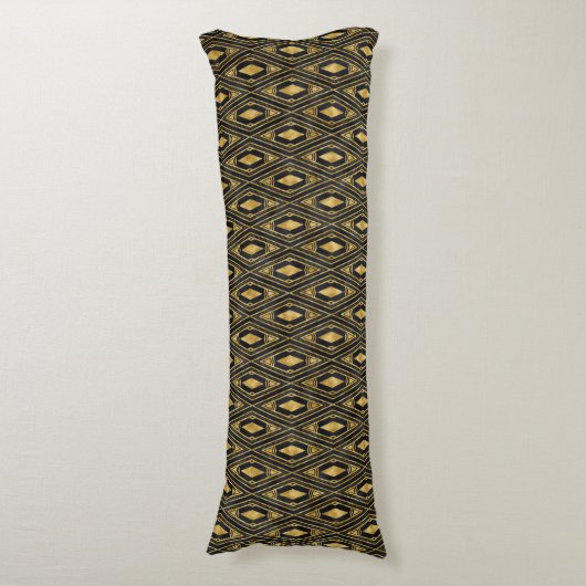 elegant zwart getild patroon lichaamskussen (Voorkant Verticaal)