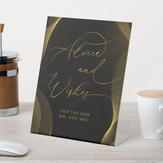 Elegant zwart & Gold Advice en wenst Reclamebord Met Voetstuk (Insitu)