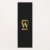 Elegant zwart & Gold Monogram modern script Yogamat (Voorkant)