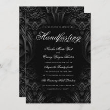Elegant Zwart Gothic Damask Moody Handfasting