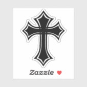 Elegant Zwart Gotisch Kruis Sticker (Vel)