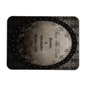 Elegant Zwart Gotisch Lijst Save The Date Bruiloft Magneet (Horizontaal)