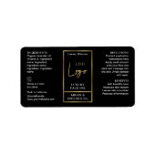 Elegant Zwart & Goud 1 OZ Olie Dropper Flessenetik Etiket (Voorkant)