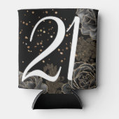 Elegant zwart goud 21e verjaardag blikjeskoeler (Voorkant)