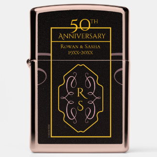 Elegant Zwart & Goud 50ste Huwelijksjubileum