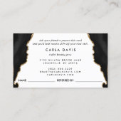 Elegant zwart goud agaat marmer modern aanbevelingskaartje (Achterkant)