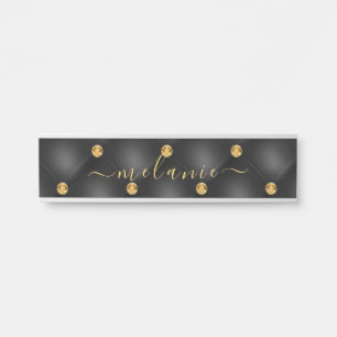 Elegant Zwart Goud Diamant Gekwartierde Luxe Jouw Deurbordje