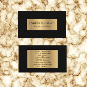 Elegant Zwart Goud Eenvoudig Simplistic Minimalist Visitekaartje