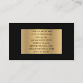 Elegant Zwart Goud Eenvoudig Simplistic Minimalist Visitekaartje (Achterkant)