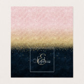 Elegant zwart goud en blauw eenvoudig confetti des visitekaartjes (Buitenkant ongevouwen)