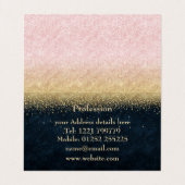 Elegant zwart goud en blauw eenvoudig confetti des visitekaartjes (Binnenkant ongevouwen)