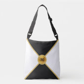 Elegant zwart, goud en wit crossbody tas (Voorkant)