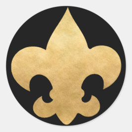 Elegant Zwart & Goud Fleur De Lis Stickers Afdicht