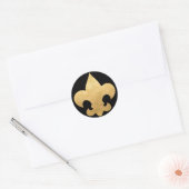 Elegant Zwart & Goud Fleur De Lis Stickers Afdicht (Envelop)