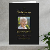 Elegant Zwart Goud Foto's Begrafenis Orde van Serv Programma