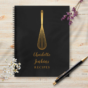 Elegant zwart goud garde recept kookboek script notitieboek