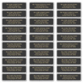 Elegant Zwart Goud Gastenlijst Mailing Labels (Voorkant)