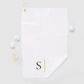 Elegant zwart goud gepersonaliseerd monogram  golfhanddoek (Insitu)