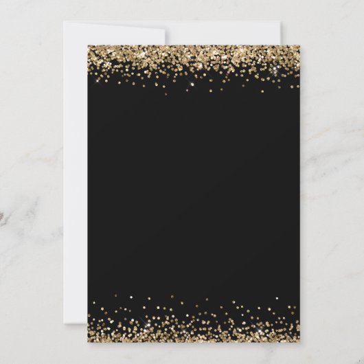 Elegant Zwart Goud Glitter 2024 Afstuderen Kaart (Achterkant)