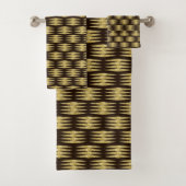Elegant Zwart Goud Glitter Art Deco Design Bad Handdoek (Insitu)