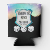 Elegant zwart goud glitter bunco zusterschap dobbe blikjeskoeler (Voorkant)