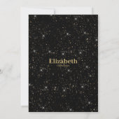 Elegant zwart goud glitter confetti Vrijgezellenfe Kaart (Achterkant)
