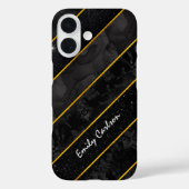 Elegant zwart goud glitterij geometrisch Case-Mate iPhone case (Achterkant)