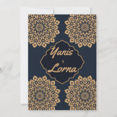 ELEGANT ZWART GOUD KLASSEKE MANDALA TROUWKAART KAART (Achterkant)