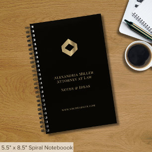 Elegant Zwart Goud Logo Business Notitieboek