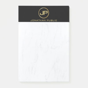 Elegant Zwart Goud Marmer Eenvoudige Moderne Sjabl Post-it® Notes