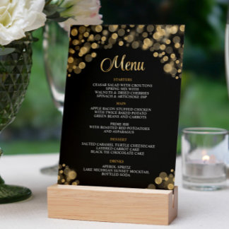 Elegant Zwart & Goud Menu Kaart