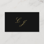 Elegant Zwart Goud Modern Script Monogram Bruiloft Plaatskaartje (Achterkant)