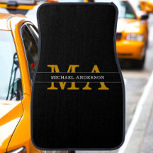 Elegant Zwart Goud Monogram Aangepaste Naam