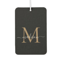 Elegant Zwart Goud Monogram Schattige Girly Chic S