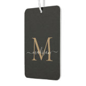 Elegant Zwart Goud Monogram Schattige Girly Chic S Luchtverfrisser (Links)
