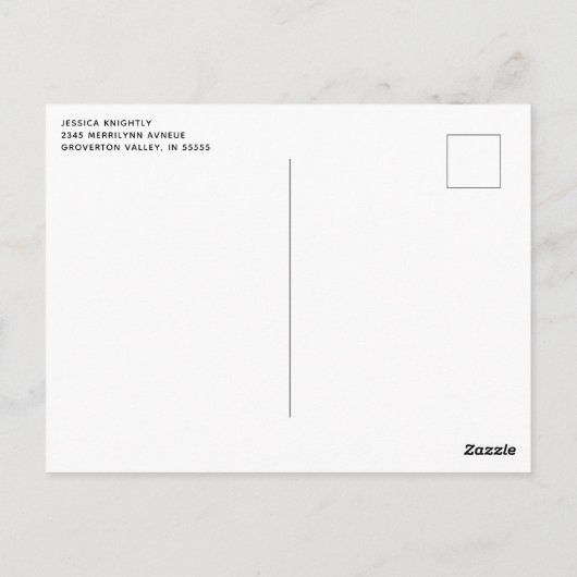 Elegant Zwart Goud Monogram Script Initialen Briefkaart (Achterkant)
