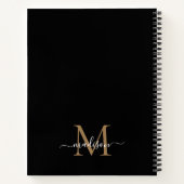 Elegant zwart goud monogram Script Naam Recept Notitieboek (Achterkant)