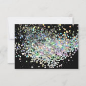 ELEGANT ZWART GOUD PASTEL HOLOGRAFISCH AANGEPASTE  RSVP KAARTJE (Achterkant)