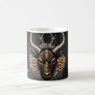 Elegant zwart goud rendierhead koffiemok