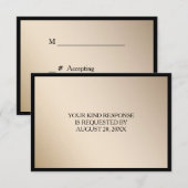 Elegant Zwart Goud Trouwen RSVP (Voorkant / Achterkant)