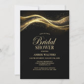 Elegant Zwart Goud Vrijgezellenfeest Kaart (Voorkant)