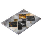 Elegant zwart goud zilver geometrisch schetsboek notitieboek (Linkerzijde)