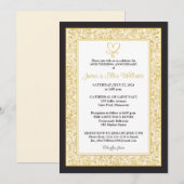 Elegant zwart, gouden filigraan, hart Jubileum (Voorkant / Achterkant)