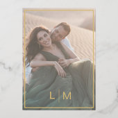 Elegant Zwart & Gouden Folie Bruiloft Uitnodiging (Achterkant)