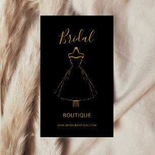 Elegant Zwart & Gouden Gown Bruid Stylist Boutique Visitekaartje