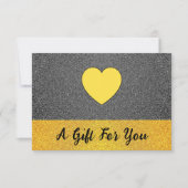 Elegant Zwart Gouden Hart, Luxe Cadeaubon (Voorkant)