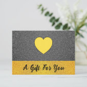 Elegant Zwart Gouden Hart, Luxe Cadeaubon (Staand voorkant)