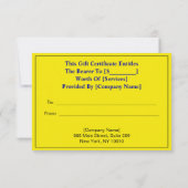 Elegant Zwart Gouden Hart, Luxe Cadeaubon (Achterkant)