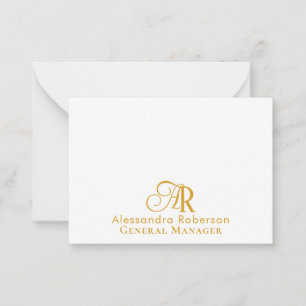 Elegant zwart-gouden kleur notitiekaartje
