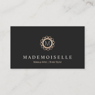 Elegant  zwart-gouden monogram visitekaartje